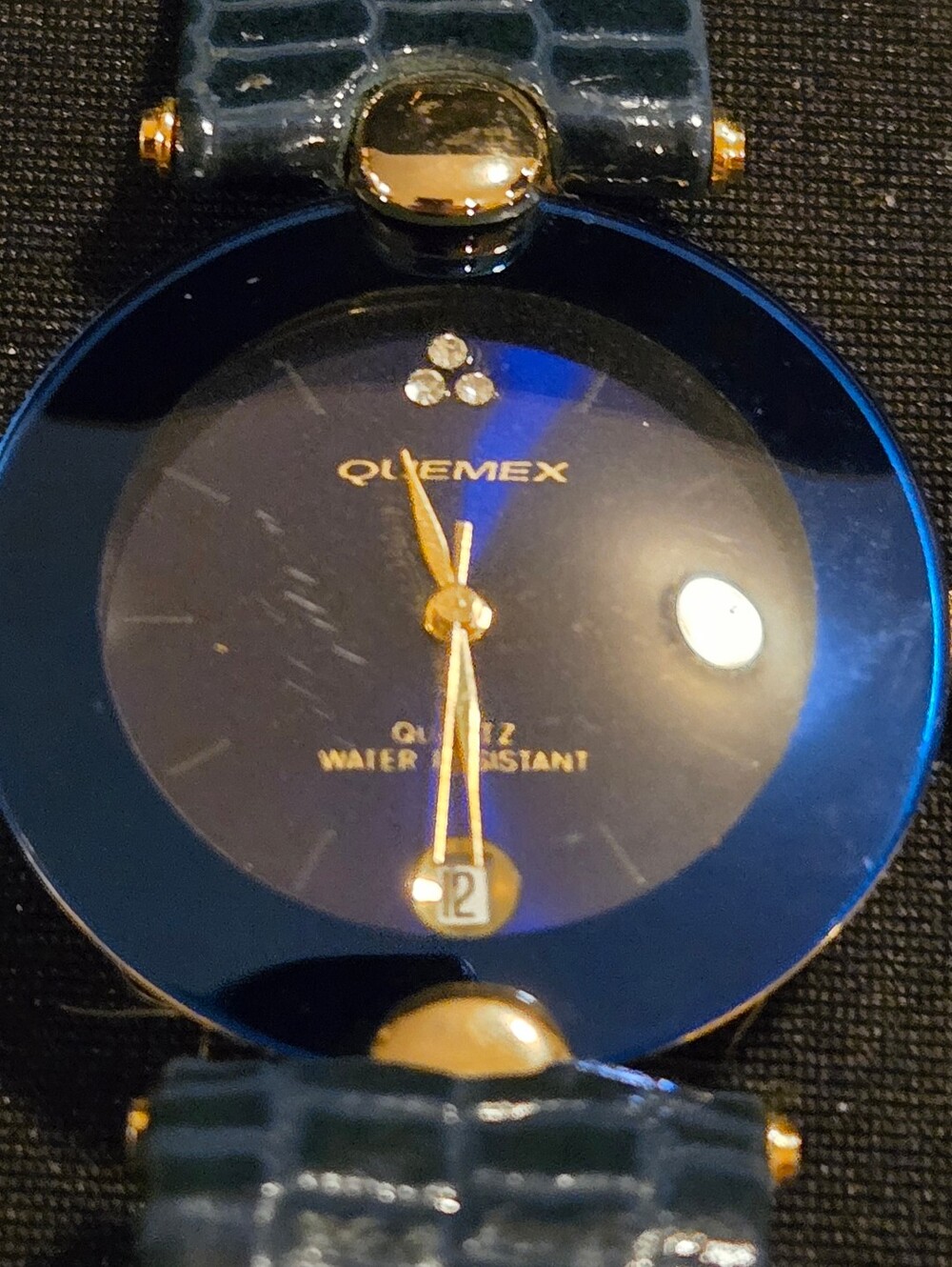 QUEMEX Blue Round Dial Quartz Watch Untested
